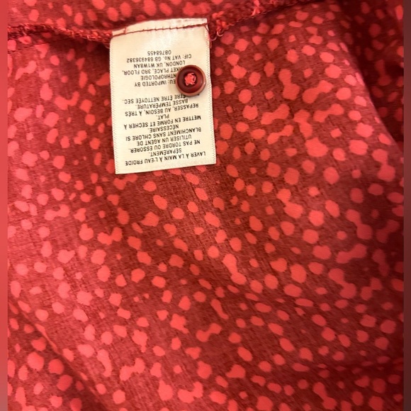 34.Holding Horses Women’s Long Sleeve Red Printed Blouse/Shirt. Size 8 - Picture 5 of 11